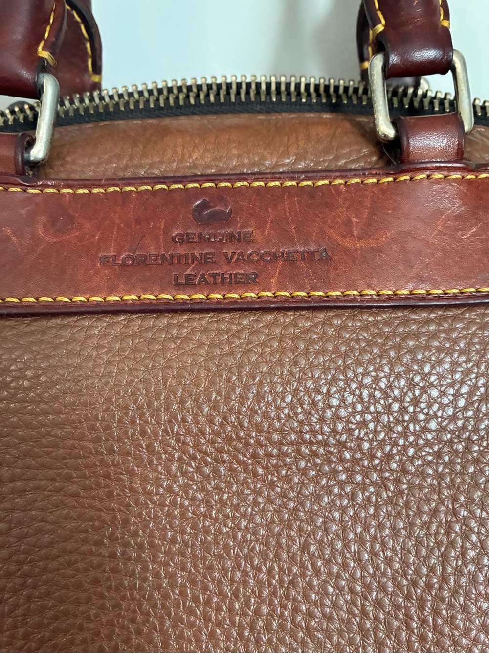 Vintage Dooney & Bourke Genuine Florentine Vachetta Leather Crossbody J0872669 - Picture 3 of 15